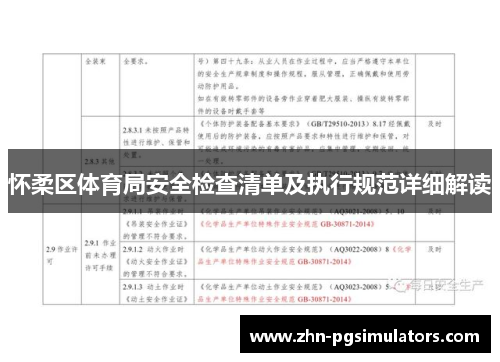 怀柔区体育局安全检查清单及执行规范详细解读