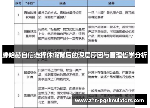 滕哈赫自信选择休假背后的深层原因与管理哲学分析